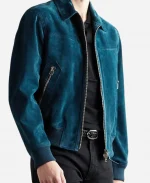 Men's TOM FORD Slim-Fit Suede Bomber Jacket - Blue