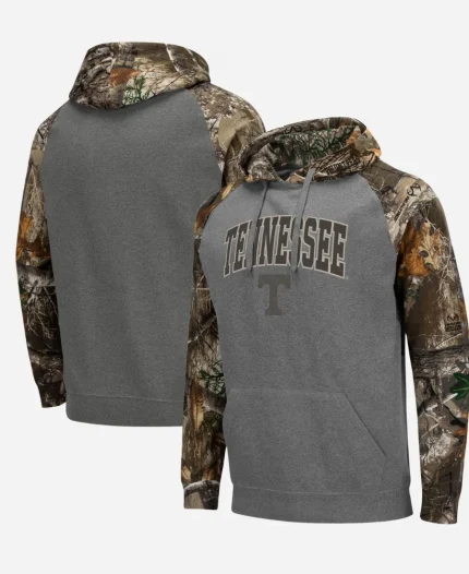 Men's Tennessee Volunteers Colosseum Arch & Logo Realtree Camo Pullover Hoodie