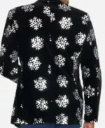 Men's Tipsy Elves Christmas Sequined Snowflake Black Velvet Blazer