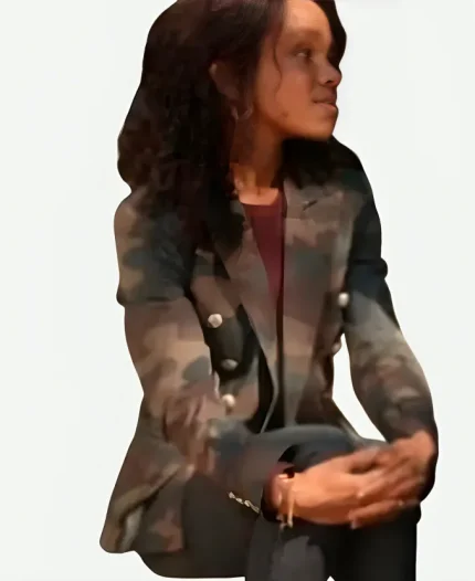 Mia Brooks Love, Victor Season 3 TV Series  Rachel Hilson Camouflage Printed Blazer