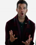 Michael A Christmas Angel Match Movie 2025 Benjamin Ayres Purple Wool Coat