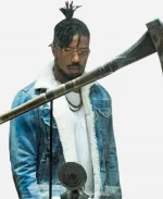 Michael B. Jordan Black Panther Erik Killmonger Blue Denim Jacket