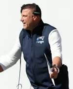 Mike Vrabel 2025 New England Patriots Coach Navy Fleece Zip Up Vest