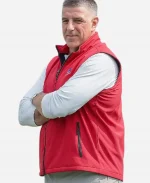 Mike Vrabel New England Patriots Coach 2025 Embroidered Team Logo Red Full-Zip Sleeveless Vest
