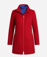 Mishael Morgan Christmas with a Kiss Mona Red Zipper Jacket