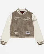 Mitchell & Ness Eagles Tan Cream Varsity Jacket
