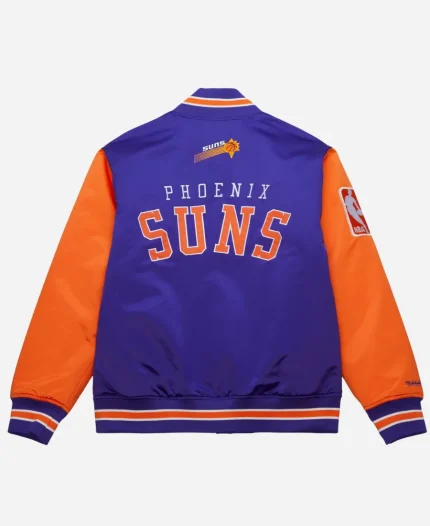 Mitchell & Ness Phoenix Suns Primetime Full-Snap Purple & Orange Satin Jacket