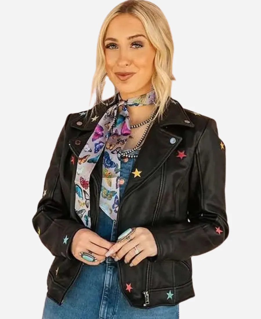 Morgan Nicole Zipperlen Star Leather Jacket Morgan Nicole Zipperlen Star Leather Jacket