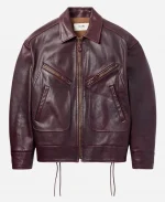 Mr Porter Celine Padded Leather Jacket - Burgundy