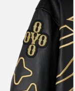 NBA One Game International Black Leather Varsity Jacket