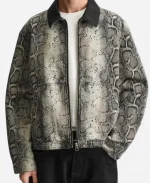 Nathaniel Buescher Electric Bloom S01 TV Series 2025 Lucas Jasper Snake Print Zip-up Jacket