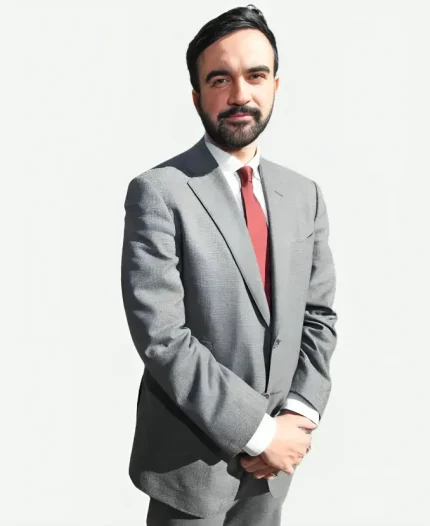 New York Mayor Zohran Kwame Mamdani Grey Suit
