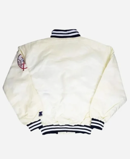 New York Yankees Vintage 90s White Full-Snap Satin Varsity Jacket