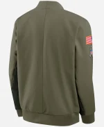 Nike  Miami Dolphins 2025 Salute to Service Sideline Olive Green Full-Zip Bomber Jacket