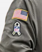 Nike Mike Tomlin Pittsburgh Steelers Coach Salute to Service 2025 Olive Green Bomber Jacket