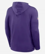 Nike Minnesota Vikings Sideline Pure Fury Dri-FIT Purple Hoodie T-Shirt