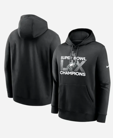 Nike Philadelphia Eagles Super Bowl LIX Champions Black Hoodie
