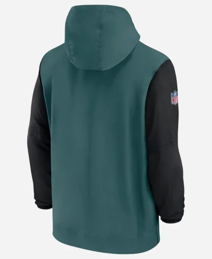 Nike Super Bowl LIX Eagles Green & Black Half Zip Sideline Hoodie