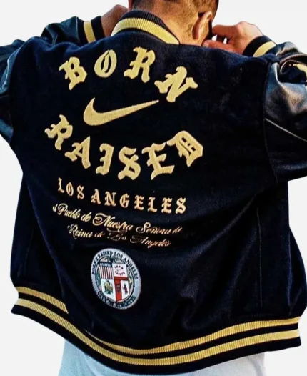Nike x Born X Raised Los Angeles  Black Varsity Jacket
