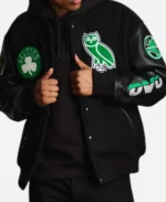OVO x Boston Celtics Black Varsity Jacket