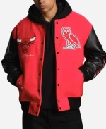 OVO x NBA Chicago Bulls Red Varsity Jacket