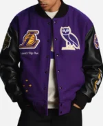 OVO x NBA Los Angles Lakers Purple Varsity Jacket
