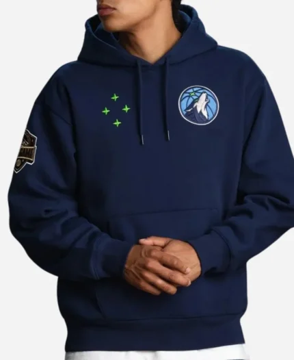 OVO x NBA Minnesota Timberwolves Navy Blue Hoodie