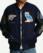 OVO x NBA Oklahoma City Thunder Varsity Jacket
