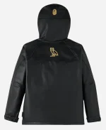 October's Very Own OVO x Bape Snowboard  Black Faux Leather Jacket