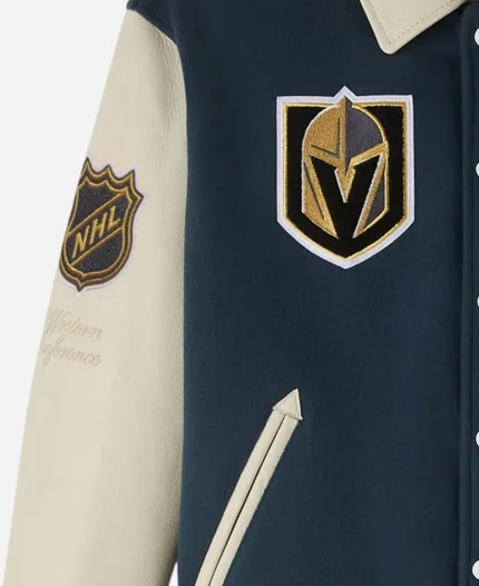 October's Very Own OVO x NHL Las Vegas Golden Knights Grey Varsity Jacket