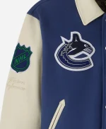 October's Very Own OVO x NHL Vancouver Canucks Blue Varsity Jacket