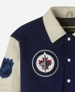 October's Very Own OVO x NHL Winnipeg Jets Navy Blue Varsity Jacket