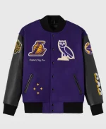 October's Very Own x NBA Los Angles Lakers Purple Varsity Jacket