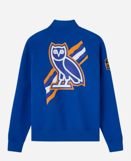 Octobers Very Own x NBA New York Knicks Heavyweight Blue Full-Zip Fleece Jacket