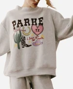 Parke Texas Graphic Mockneck Grey Fleece Sweatshirt