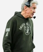 Pete Carroll Las Vegas Raiders Coach Salute to Service Black Sideline Arch Logo Hoodie