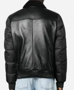 Philipp Plein Logo-print Padded Leather Jacket - Black