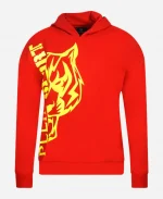 Plein Sport Side Logo Red Hoodie