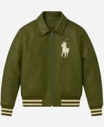 Polo Equestrian Rider Olive Varsity Jacket