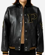 Prada Patch Leather Bomber Jacket