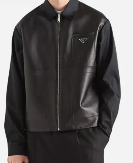 Prada Re-Nylon Leather Jacket