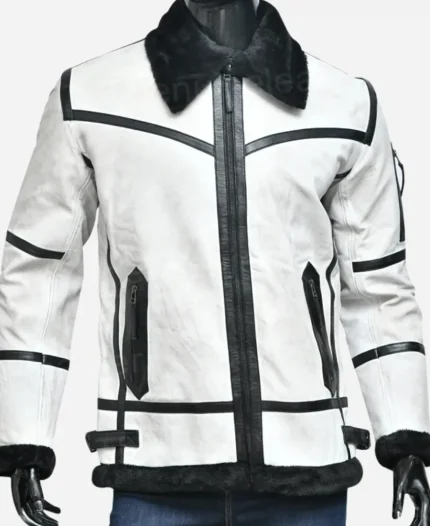 RAF B3 Flight Aviator White Bomber Jacket