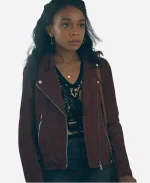 Rachel Hilson Love Victor S03 Suede Jacket -Red