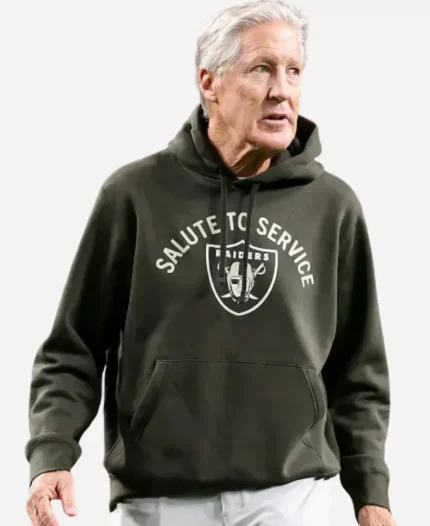 Raiders Salute to Service Pete Carroll Hoodie - Olive Green