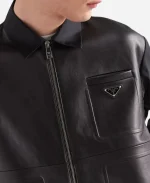 Re-Nylon Leather Jacket