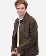 Robert Pattinson Die My Love Movie Event 2025 Jackson Brown Suede Leather Jacket