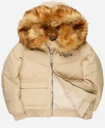 Rockstar Langston Puffer Fur Hooded Jacket - Beige