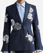 Ruby Marino Electric Bloom S01 Rose Navy Blue Denim Blazer