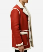 Santa Claus Christmas Shearling Jacket - Red