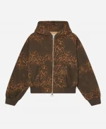Scuff Leopard Print Brown Zipper Hoodie